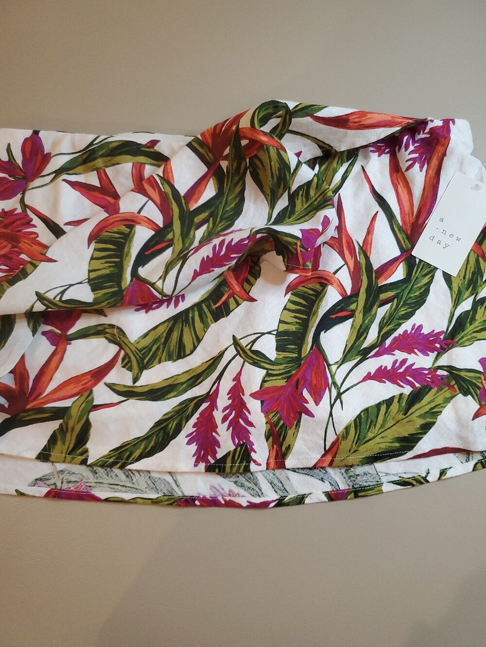 A New Day Women's Tropical Linen Mini Wrap Skirt Skort -Pink Size Large New - Picture 5 of 10